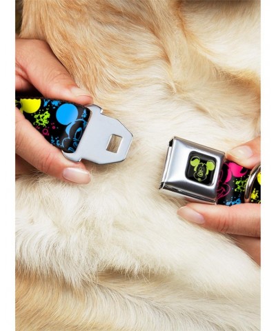 Disney Mickey Mouse Expressions Paint Splatter Seatbelt Buckle Dog Collar $11.95 Pet Collars